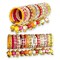 Silk Thread Bangles Designer Kundan Bangle Bracelet for Women Ethnic Handmade Beautiful Stylish Assorted Kangan with Latkan Free Size Fashion Jewelry for Indian Wedding
